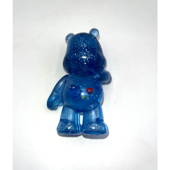 Vintage Care Bears See through Blue Glitter Grumpy Bear Rain Cloud Cake Topper - Picture 5 of 8